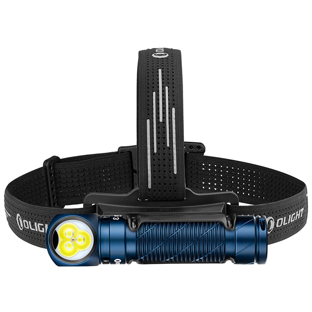 Olight Perun 3 Midnight Blue headlamp and angled flashlight with headband - 3000 lumens