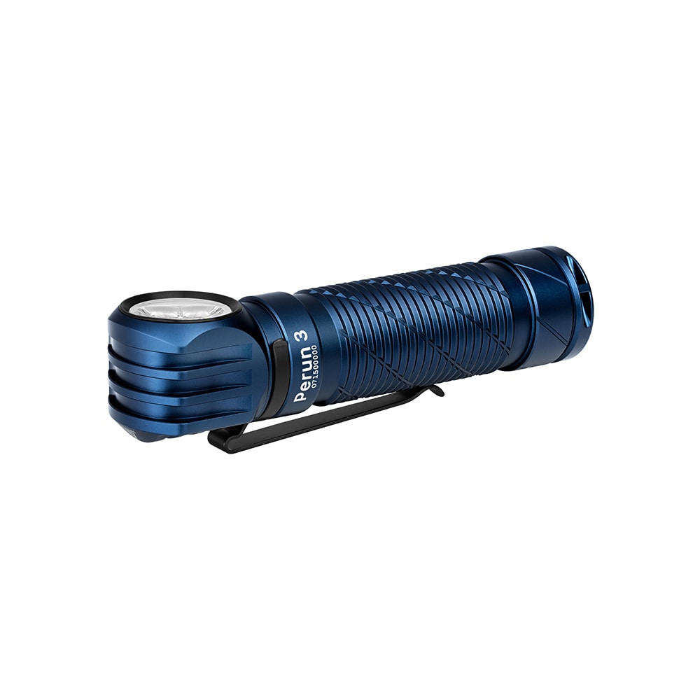 Olight Perun 3 Midnight Blue headlamp and angled flashlight with headband - 3000 lumens