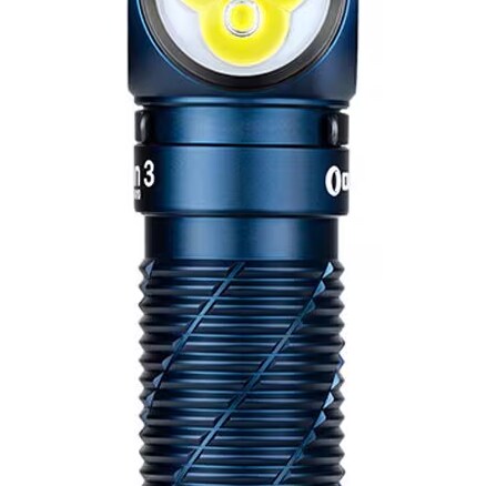 Olight Perun 3 Midnight Blue headlamp and angled flashlight with headband - 3000 lumens