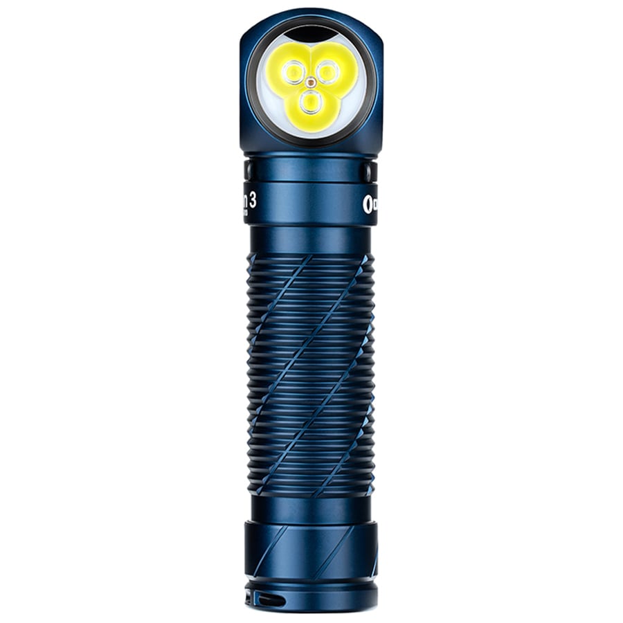 Olight Perun 3 Midnight Blue headlamp and angled flashlight with headband - 3000 lumens