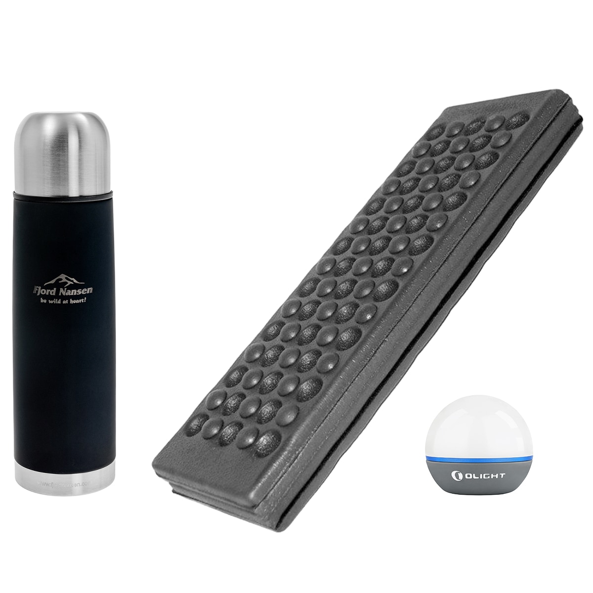 Fjord Nansen Honer Thermos + MFH Mat + Olight Obulb Lamp - set