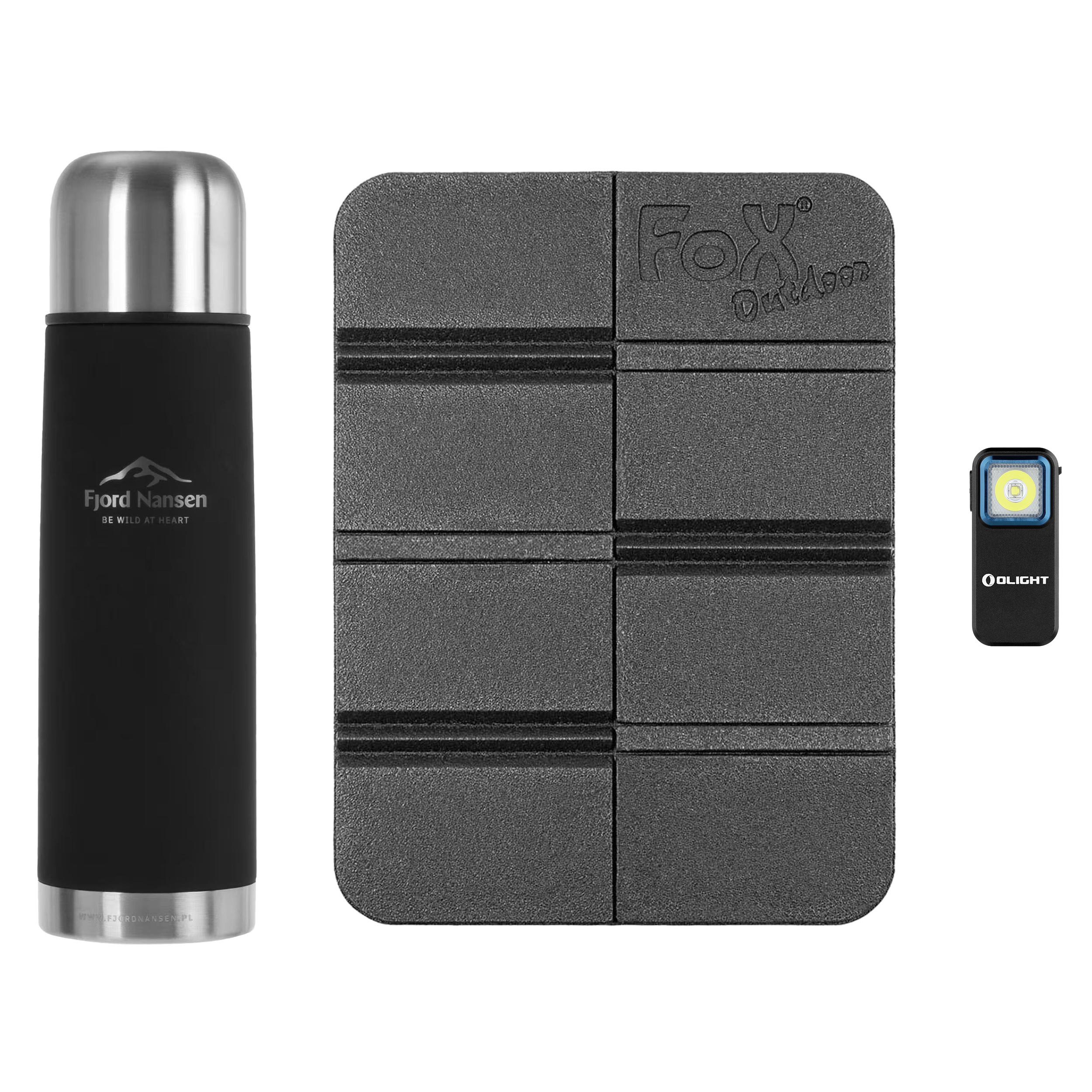 Fjord Nansen Honer Thermos + MFH Mat + Olight Obulb Lamp - set