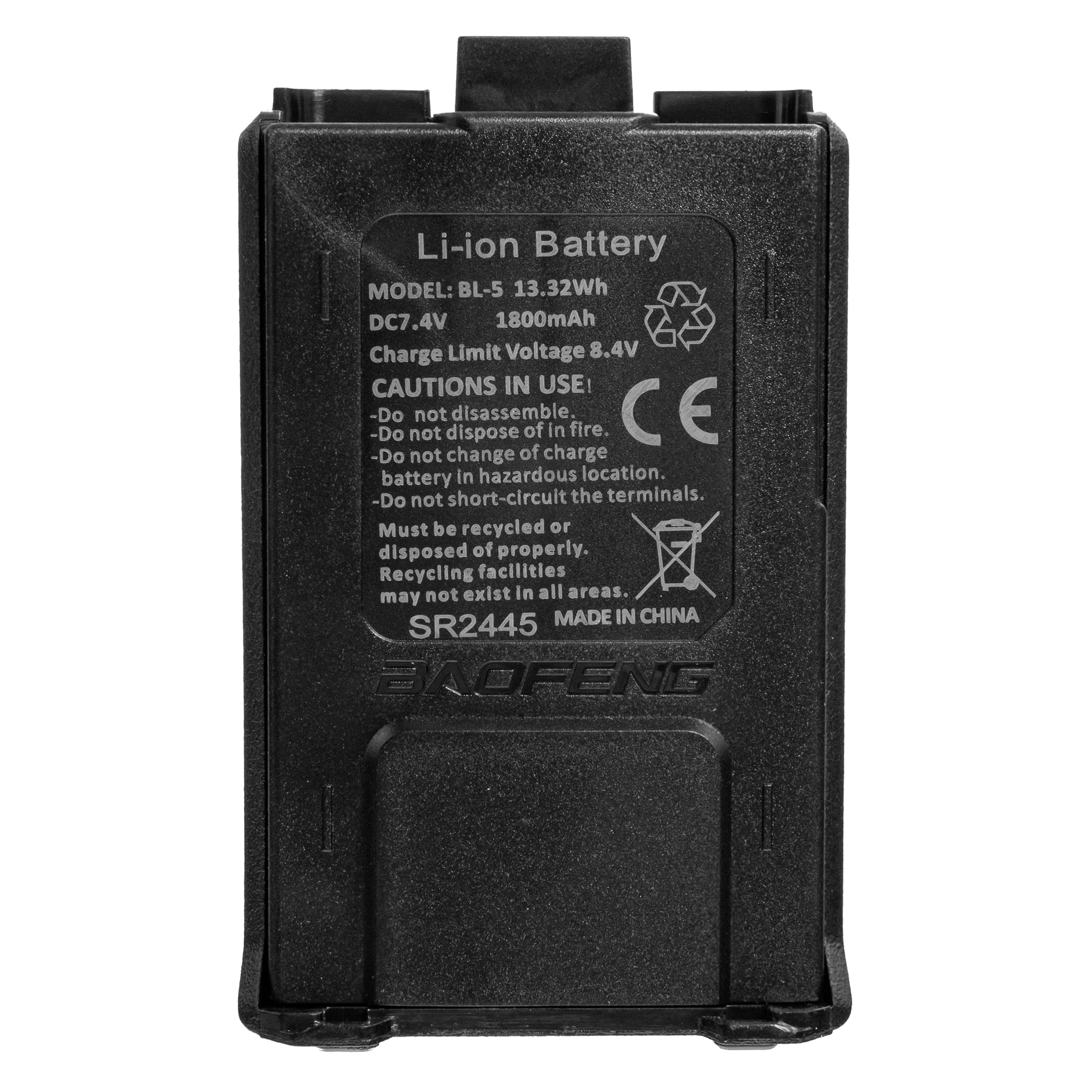 Baofeng 1800 mAh Rechargeable battery for UV-5R radio - USB-C