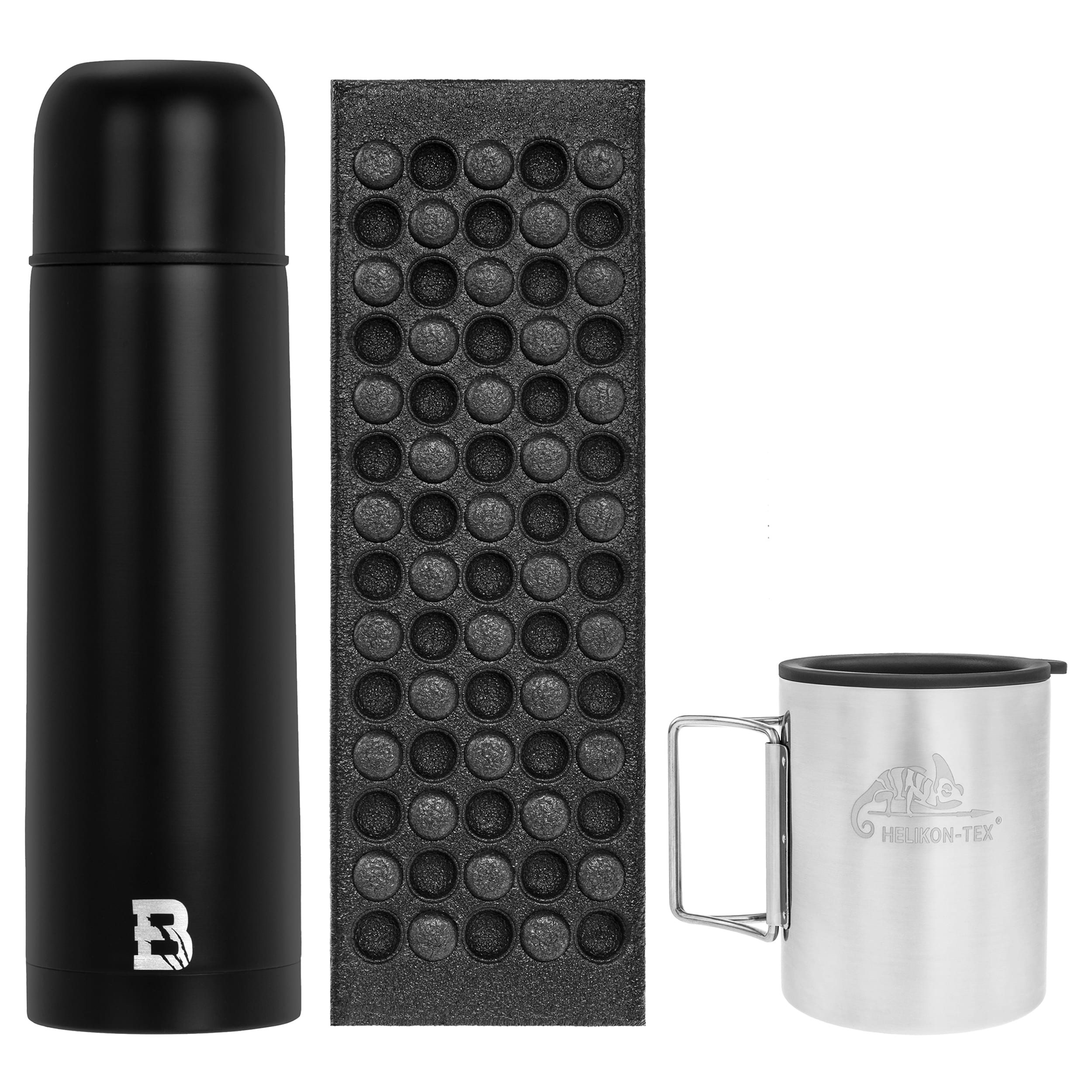 Badger Outdoor Liquid Thermos 750 ml + Thermal mug + MFH mat - set