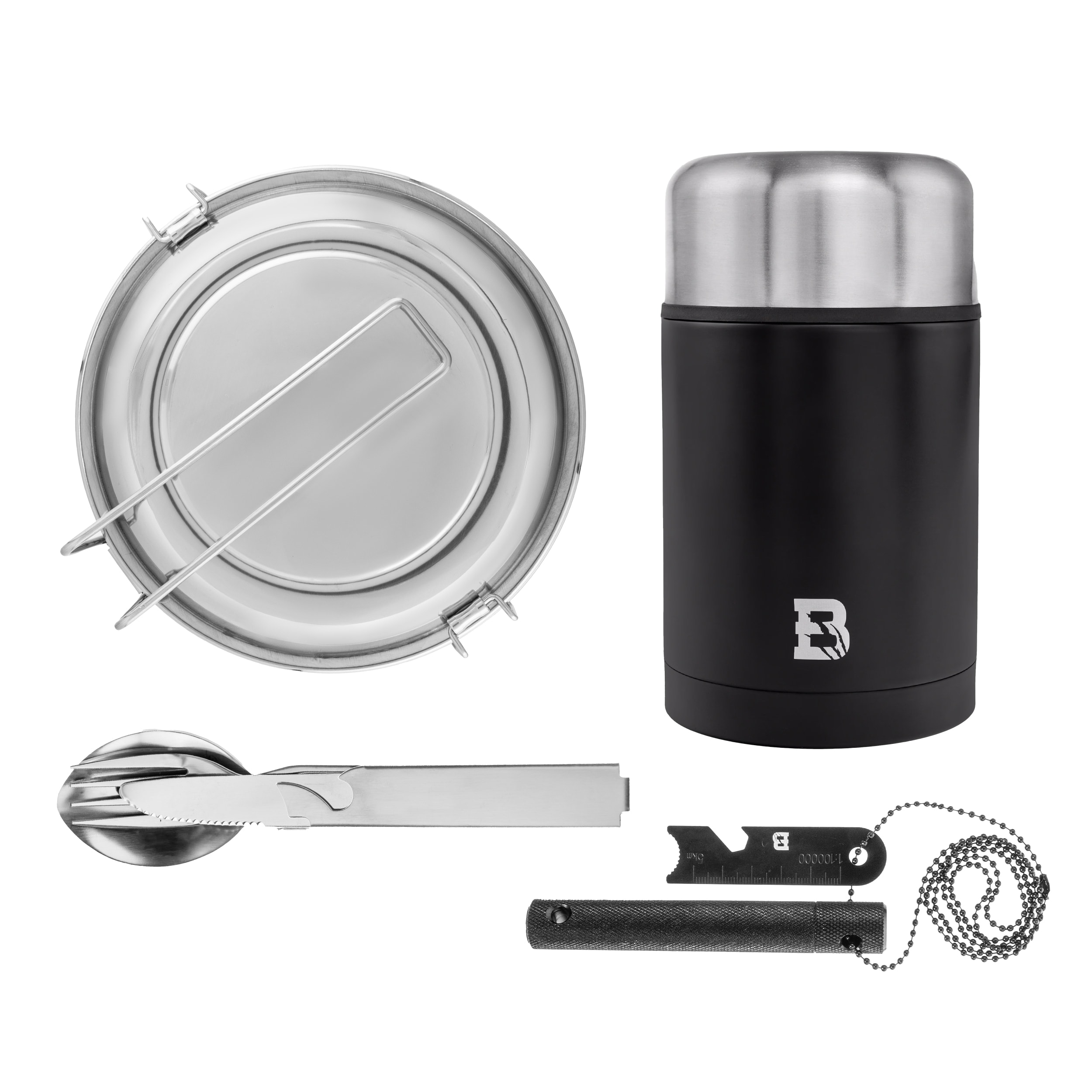 Badger Outdoor Food Jar Hot Pot Food Thermos 750 ml + utensil set + flint + mess tin - set