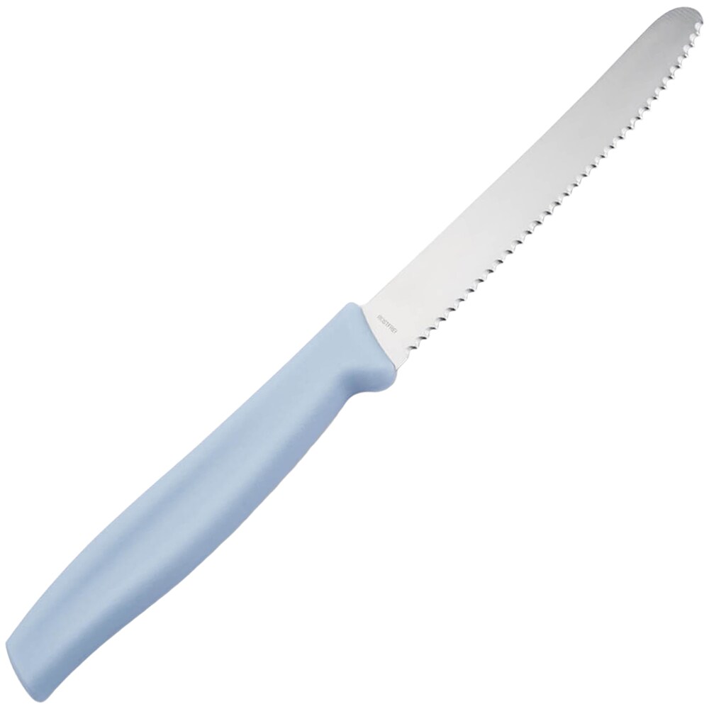 Boker Light Blue Kitchen Knife - serrated with rounded tip