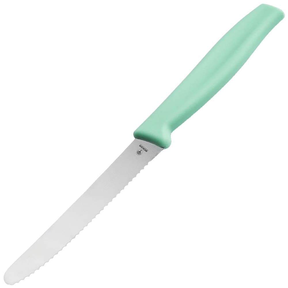 Boker Mint Green Kitchen Knife - Serrated with rounded tip