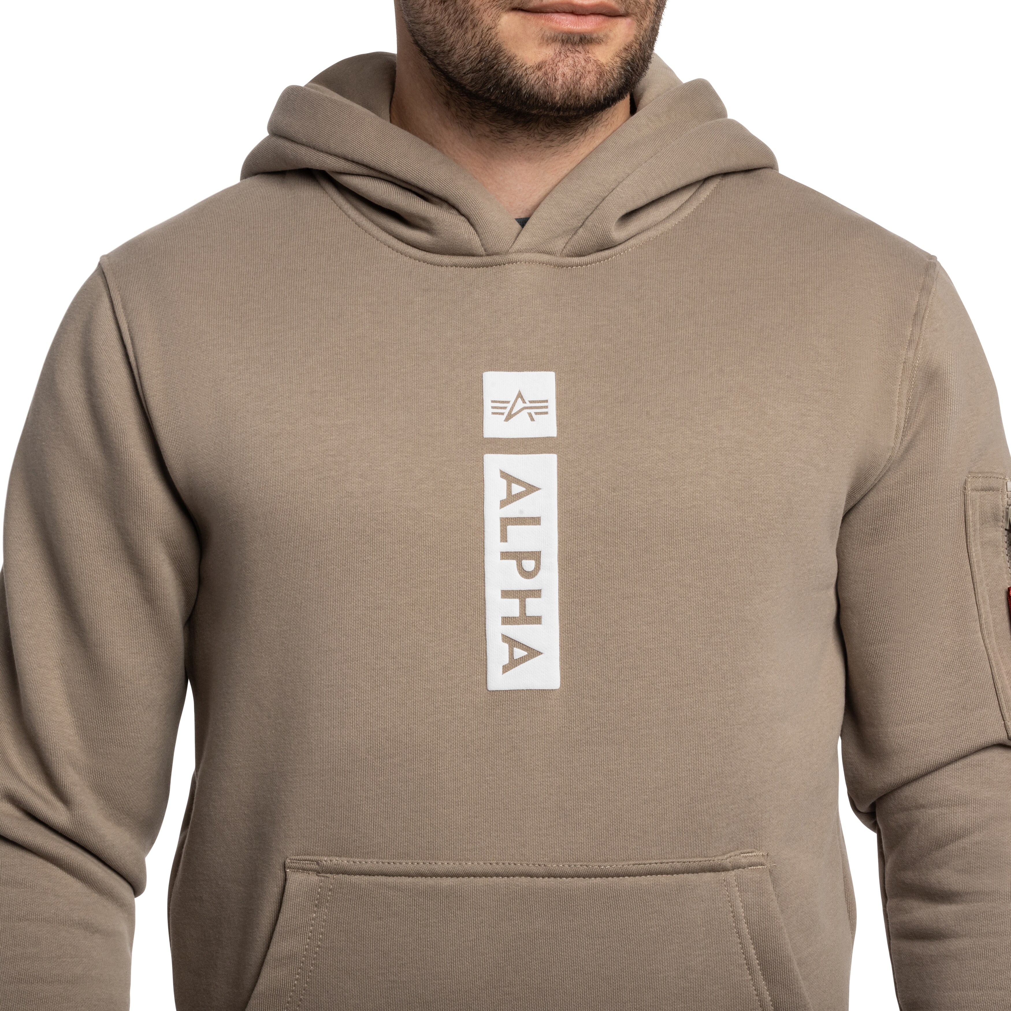 Alpha Industries Alpha Puff Print Hoodie - Vintage Sand