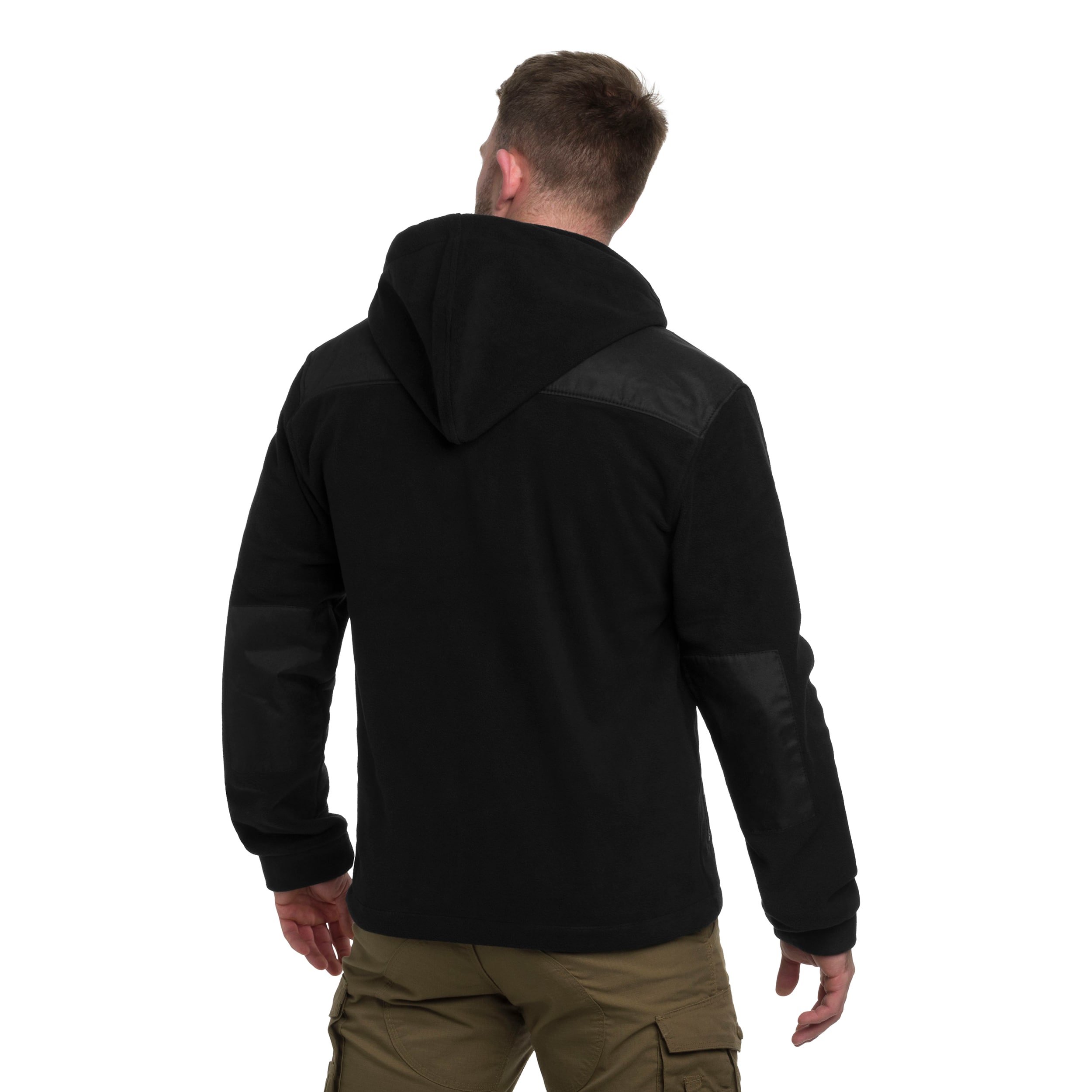 Military Fleece with hood - Black