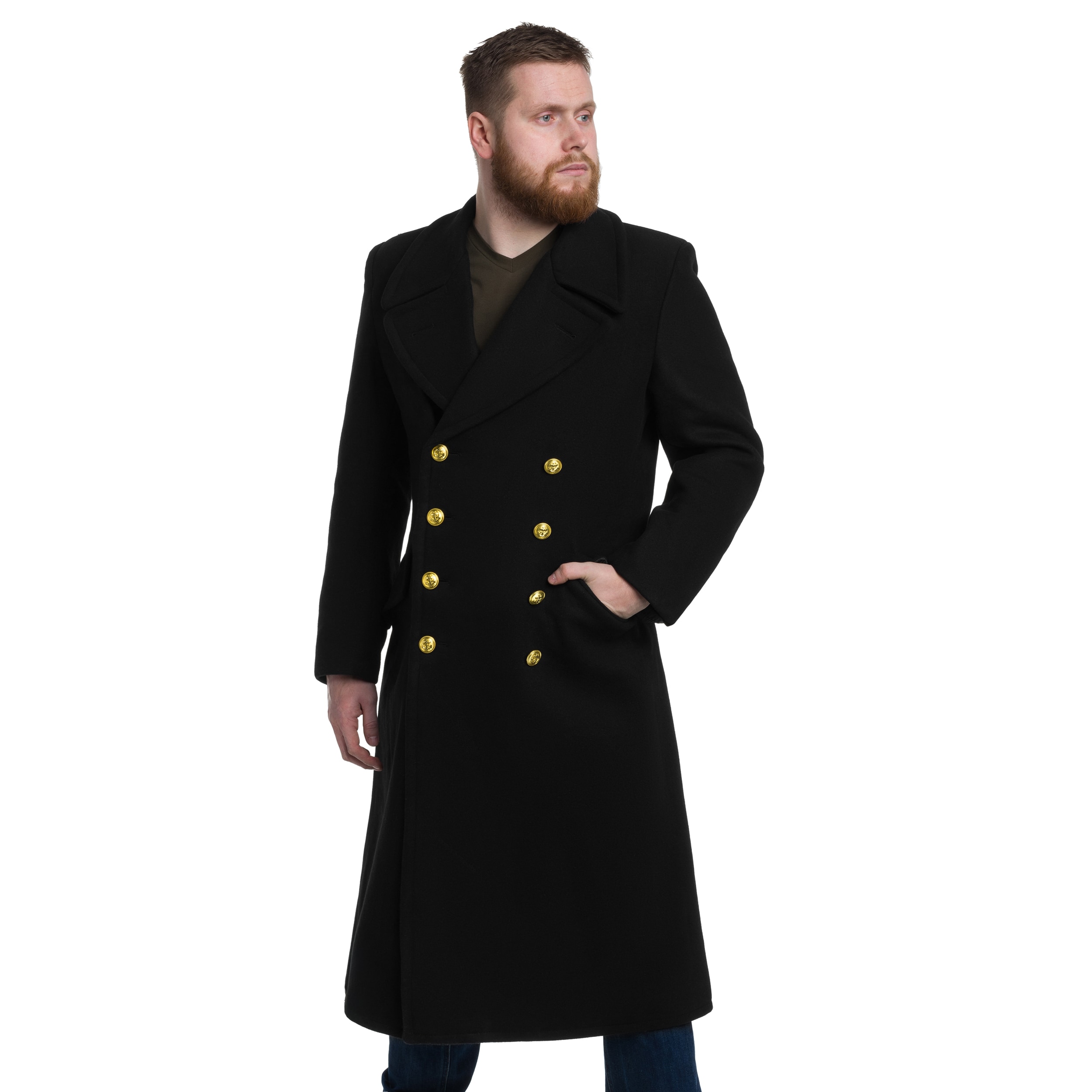 Mil-Tec German Navy Wool Coat - Black