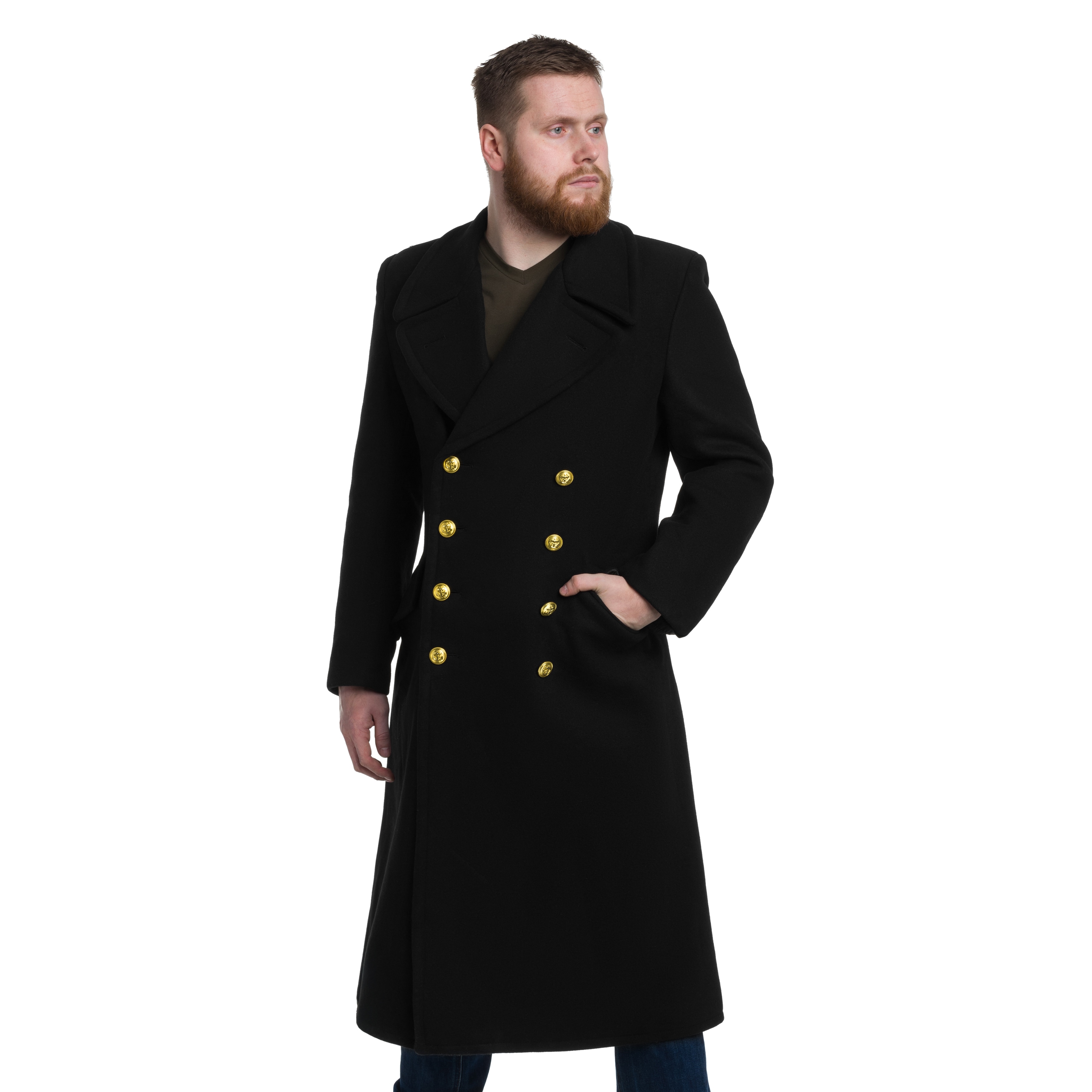 Mil-Tec German Navy Wool Coat - Black