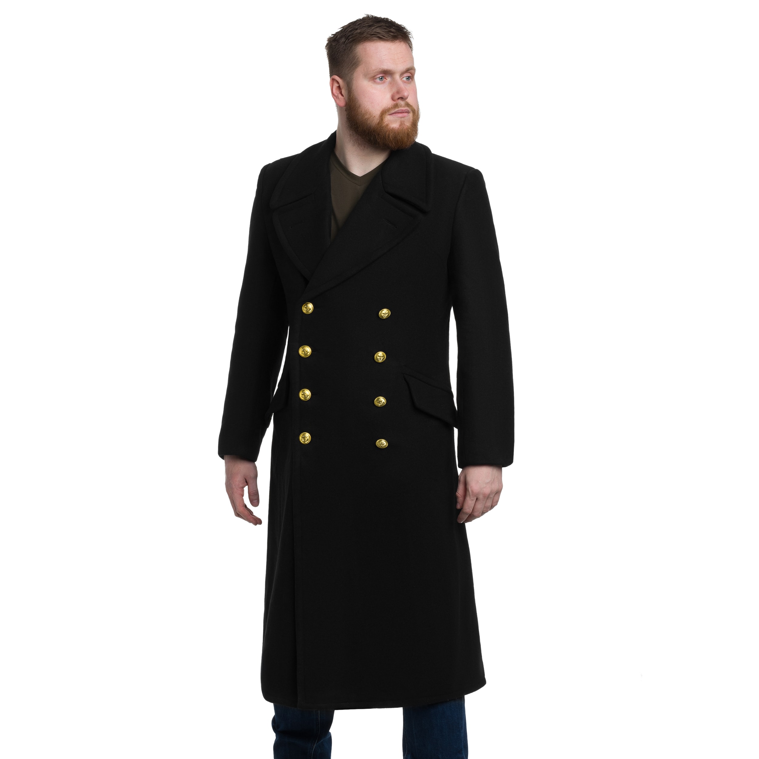 Mil-Tec German Navy Wool Coat - Black