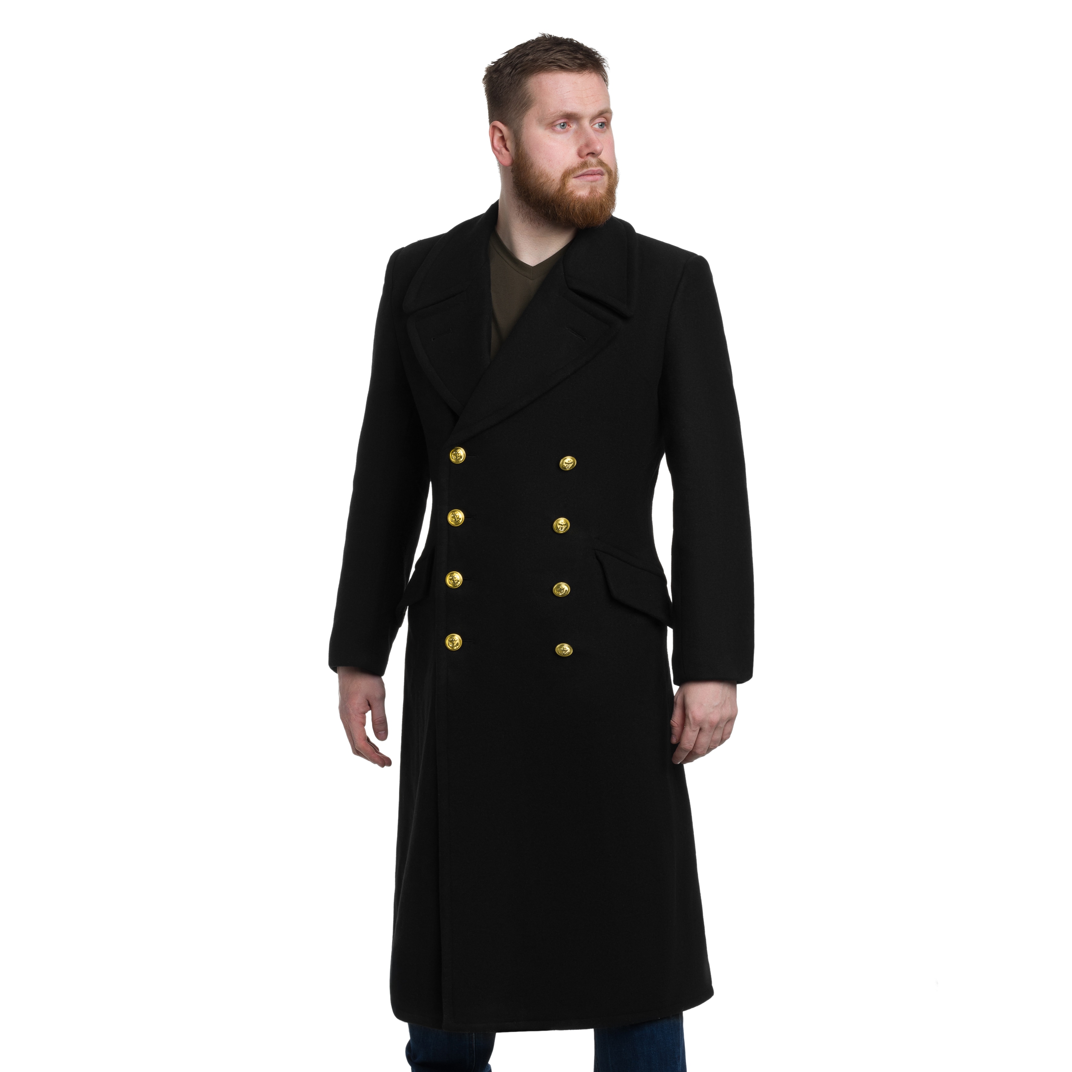 Mil-Tec German Navy Wool Coat - Black