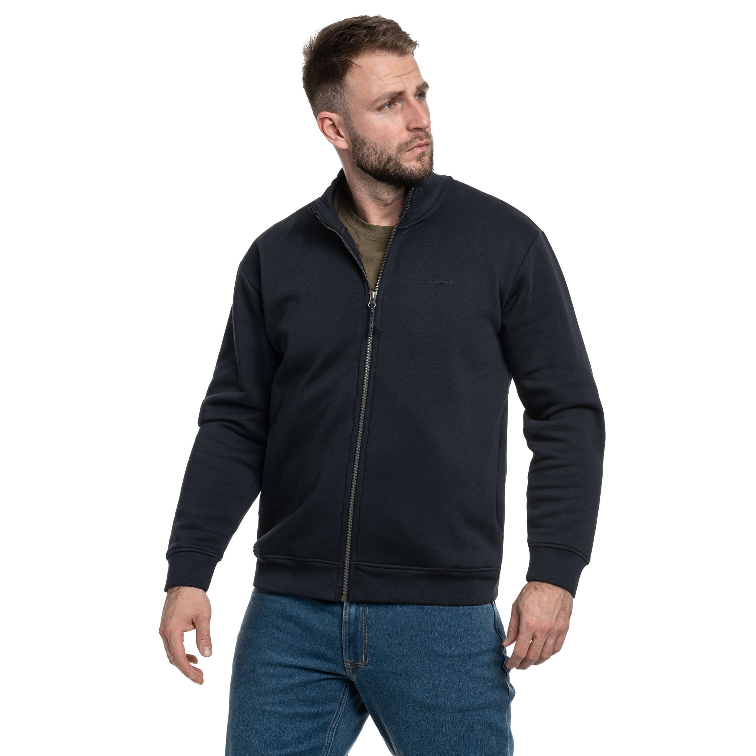 Pentagon Highneck Sweater - Midnight Blue