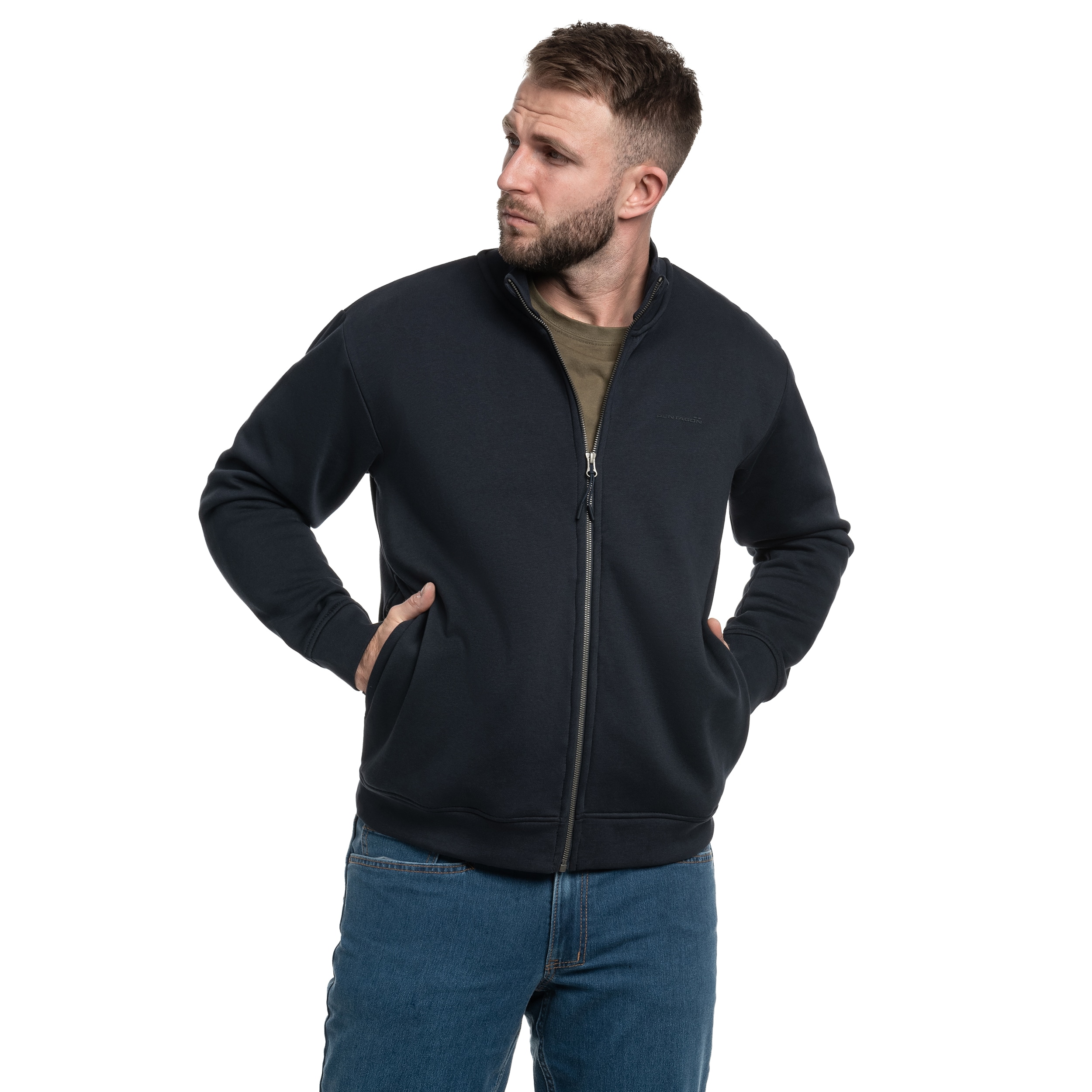 Pentagon Highneck Sweater - Midnight Blue
