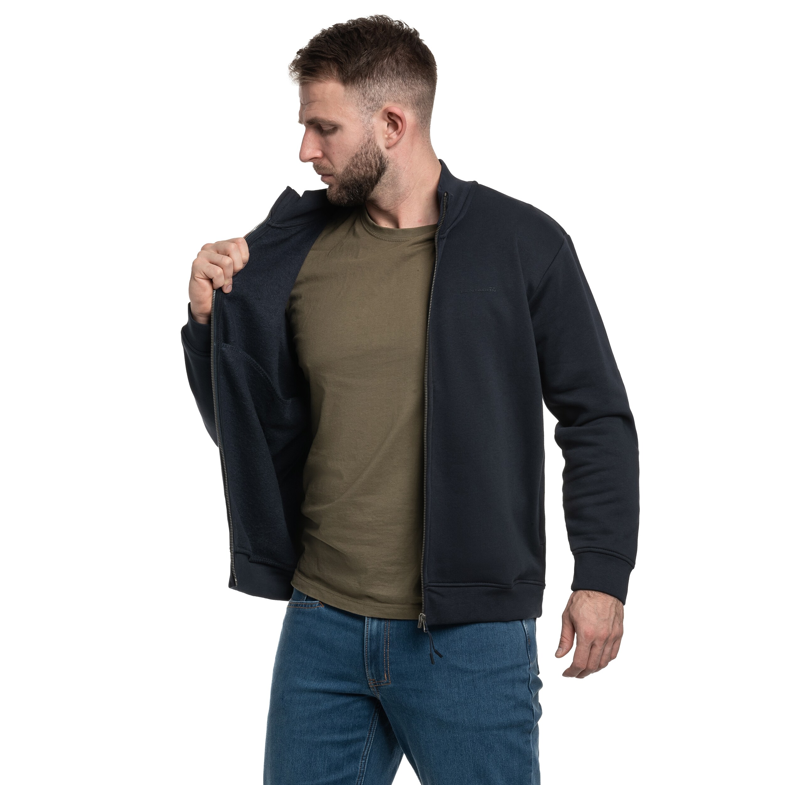 Pentagon Highneck Sweater - Midnight Blue