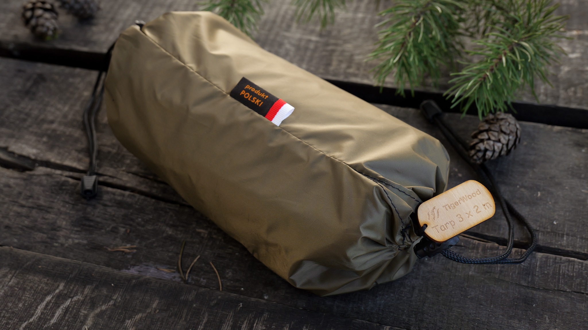 TigerWood Tarp T2 3 x 2 m Camping Tarp - Khaki