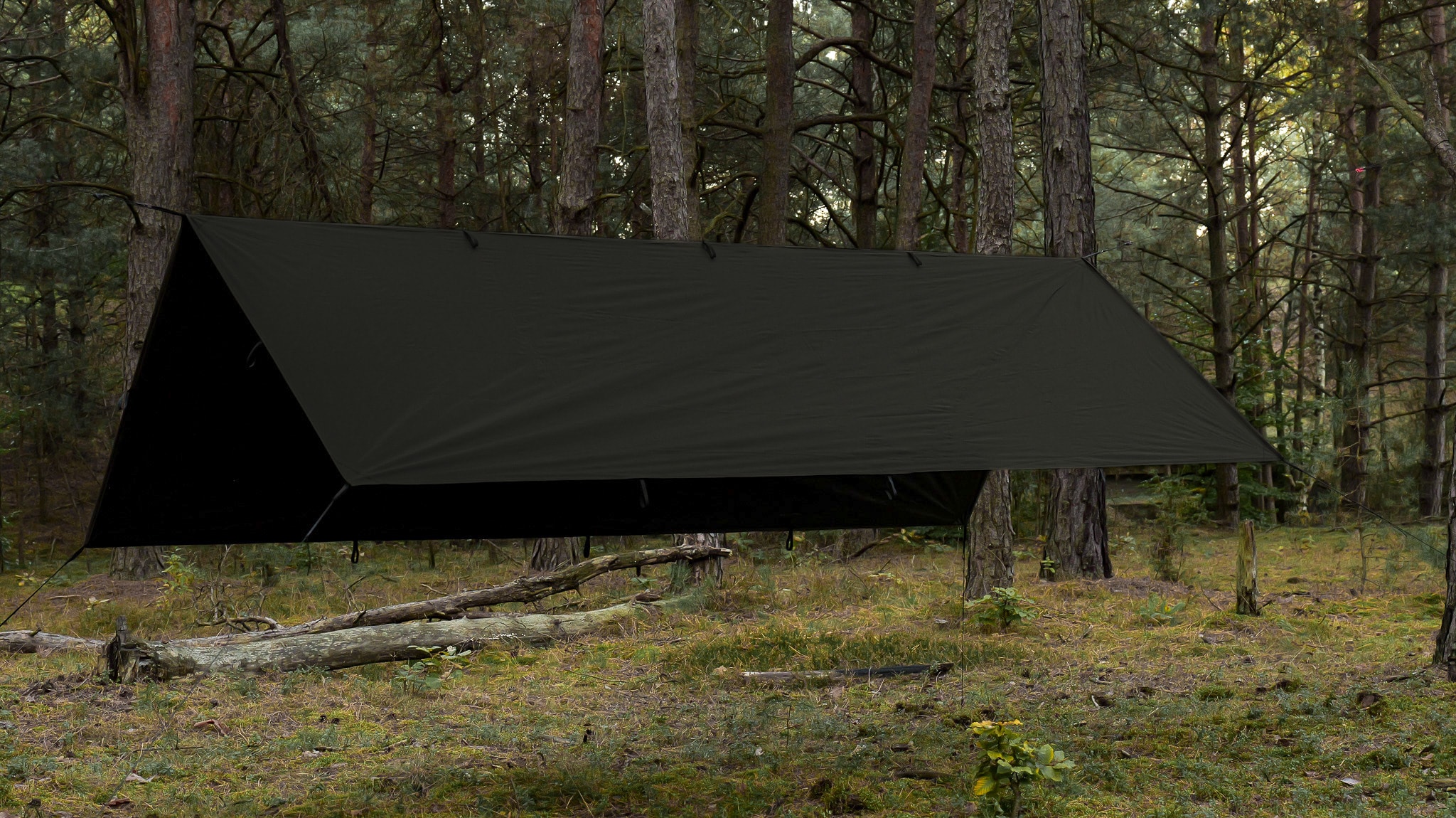 TigerWood Tarp T2 Camping Tarp 3 x 2 m - Dark Khaki