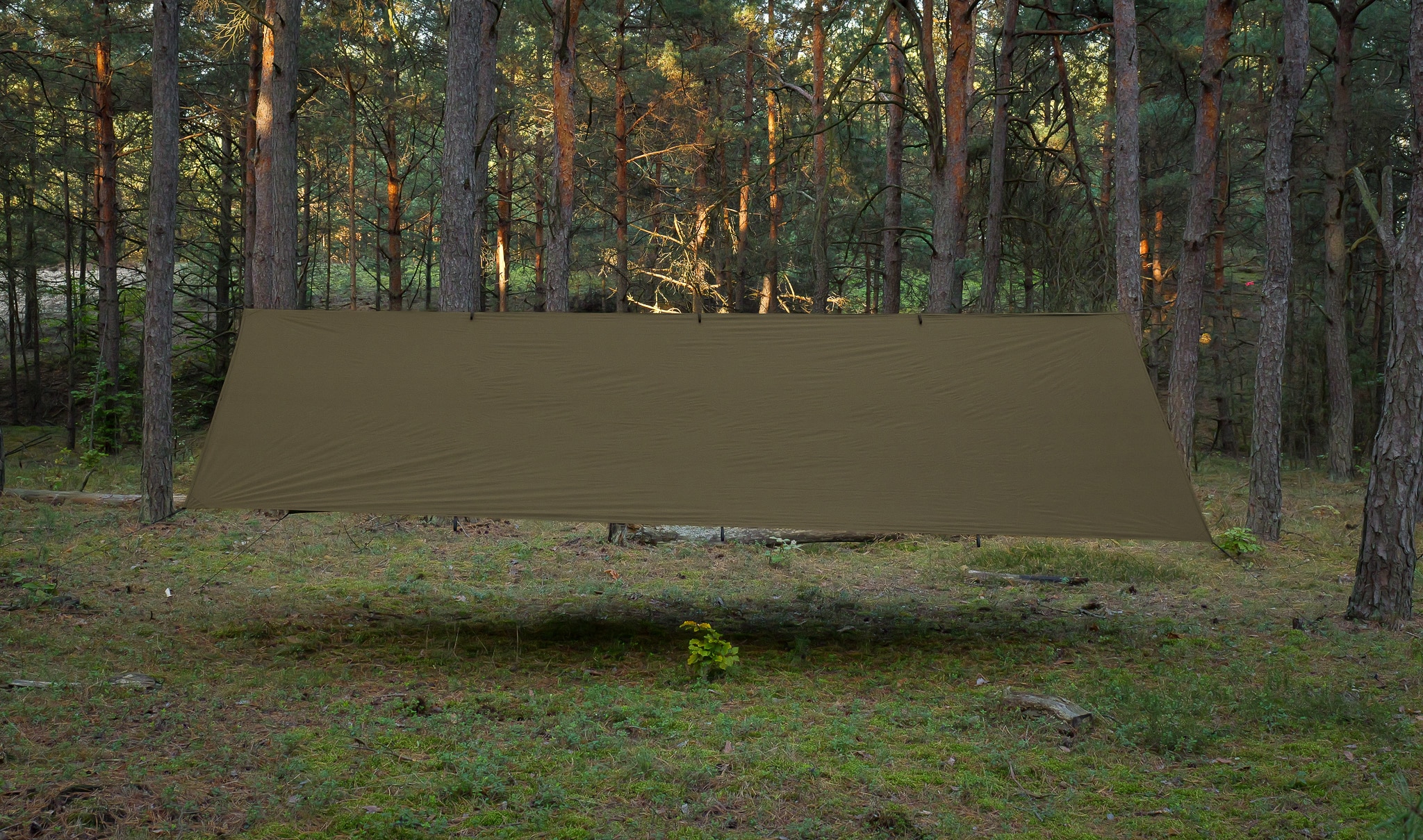 TigerWood Tarp T2 3 x 3 m Camping Tarp - Khaki