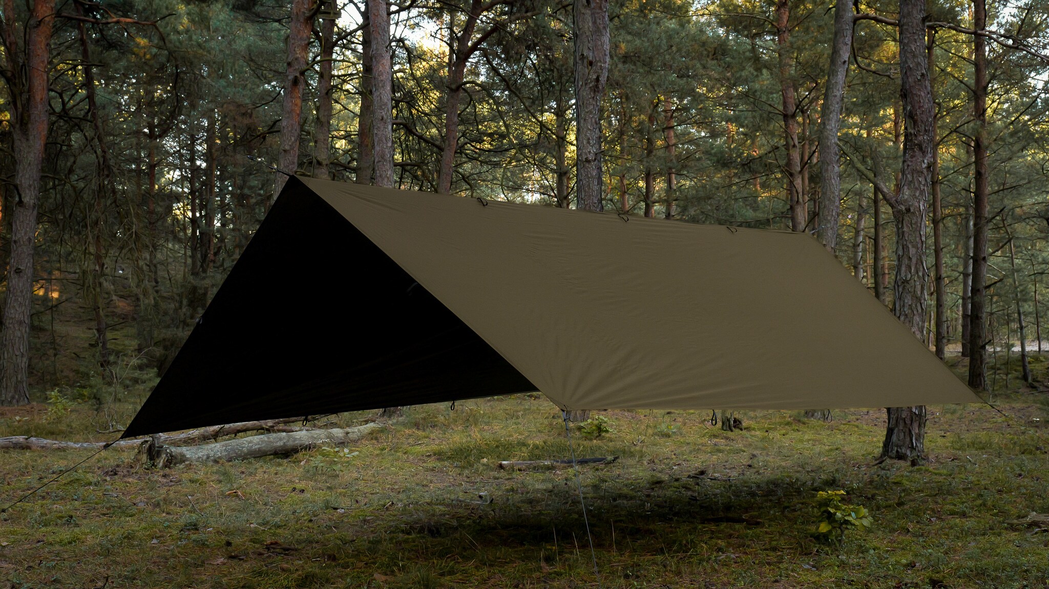 TigerWood Tarp T2 3 x 3 m Camping Tarp - Khaki