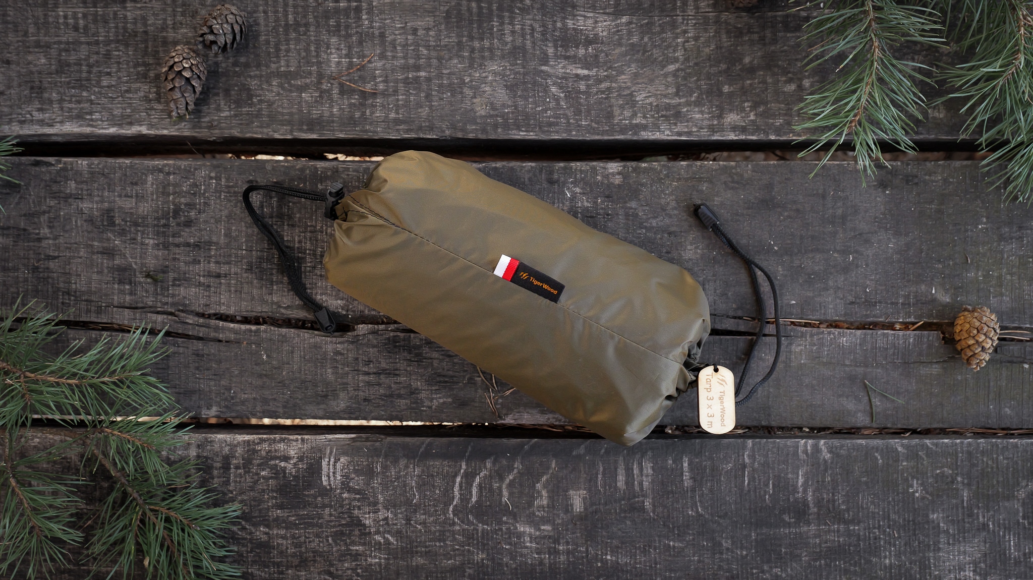 TigerWood Tarp T2 Camping Tarp 3 x 3 m - Khaki