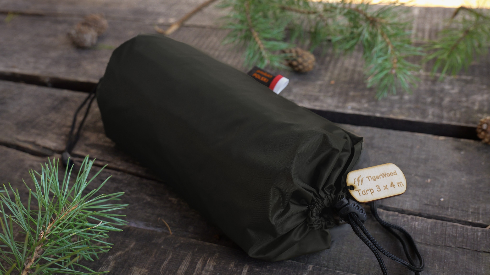 TigerWood Tarp T2 Camping Tarp 3 x 4 m - Dark Khaki