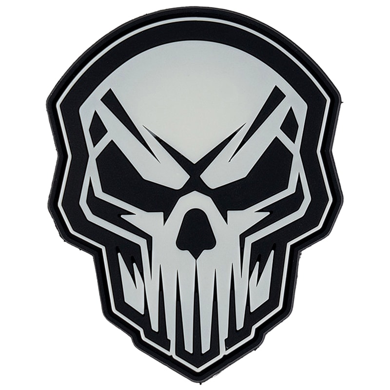 101 Inc. 3D PVC Angry Skull Glow In The Dark Patch