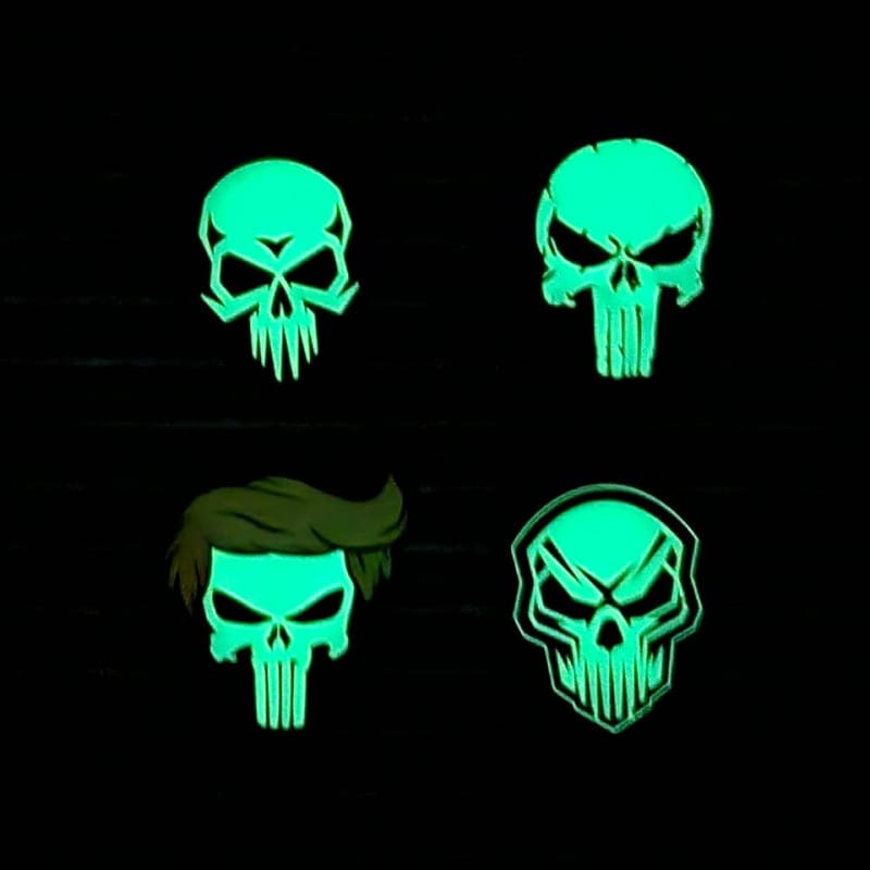 101 Inc. 3D PVC Angry Skull Glow In The Dark Patch