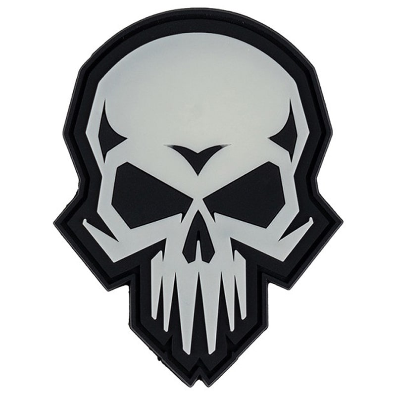 101 Inc. 3D PVC Psycho Skull Glow In The Dark Patch