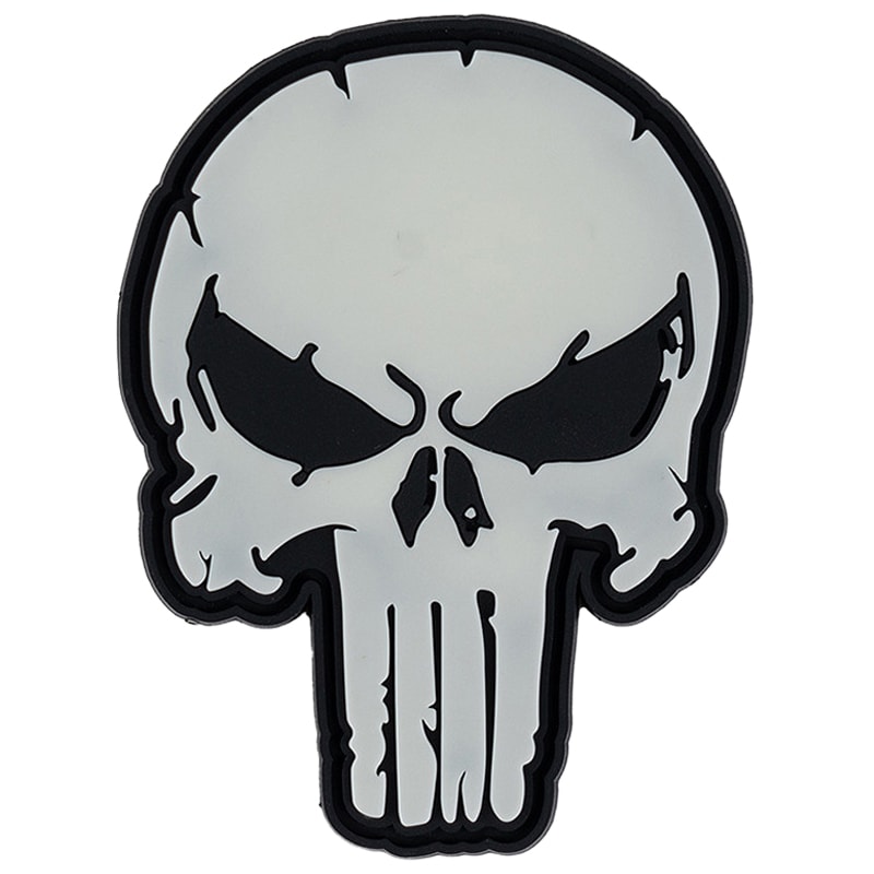 101 Inc. 3D PVC Punish Skull Glow In The Dark Patch