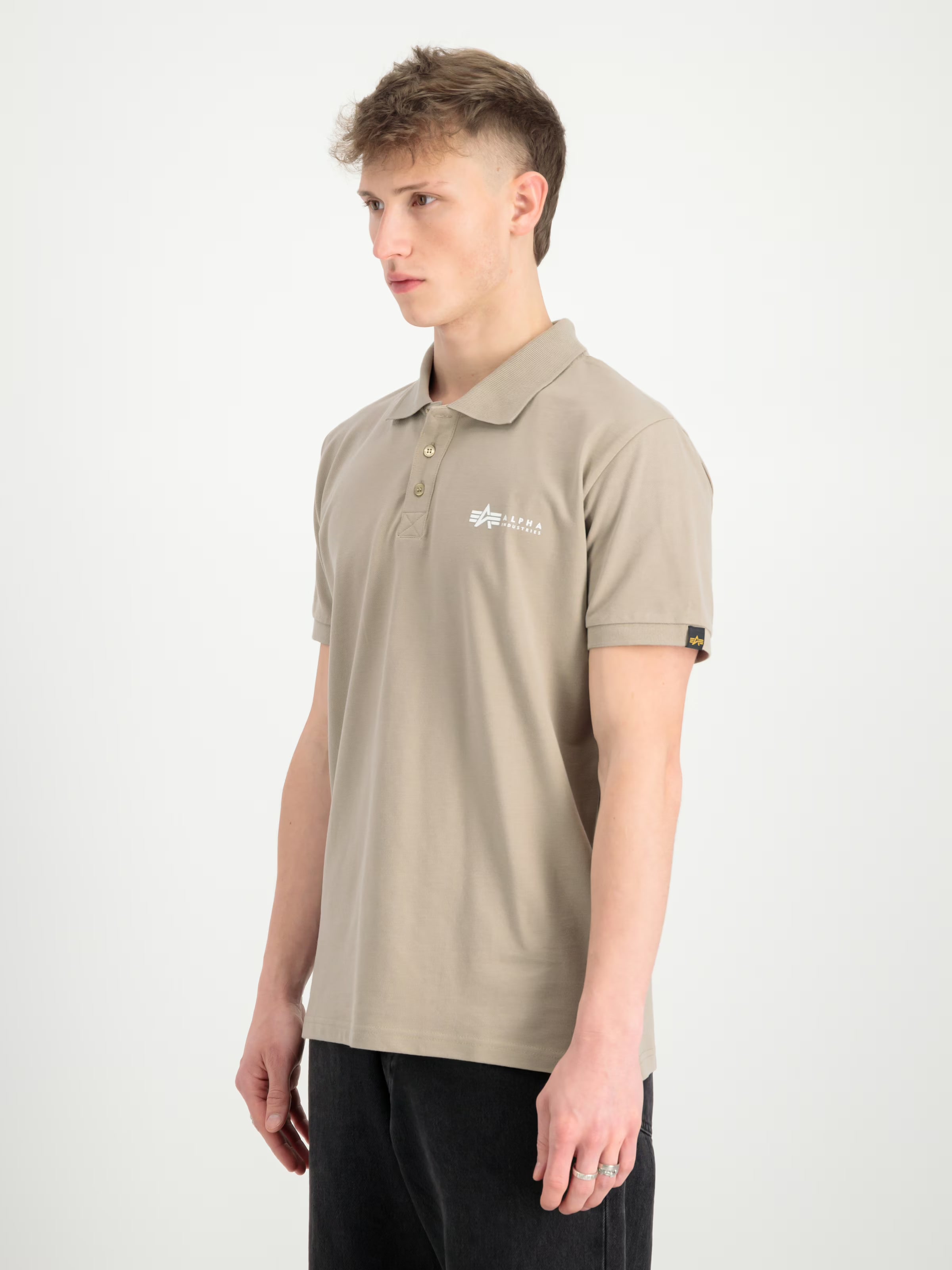 Alpha Industries Small Logo Polo Shirt - Vintage Sand