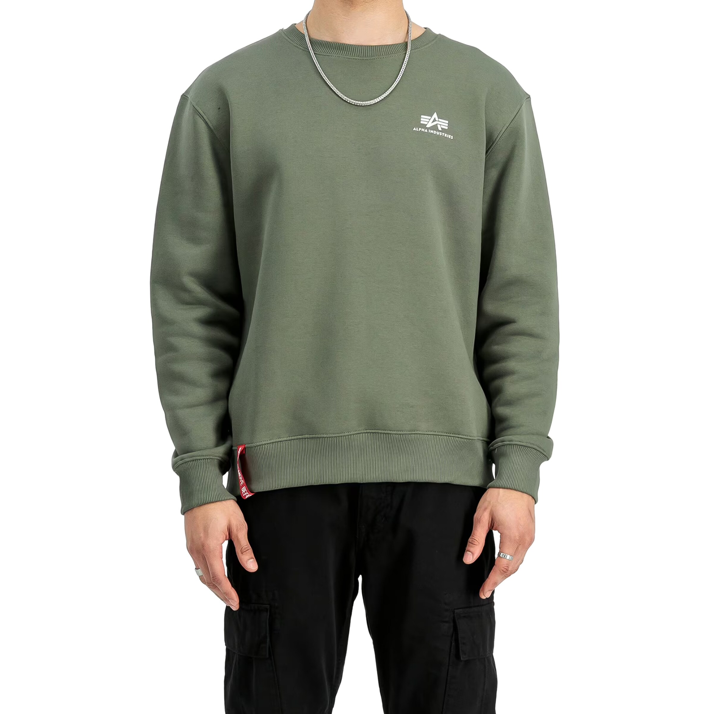 Alpha Industries Basic Sweater Small Logo Sweatshirt - Dark Olive