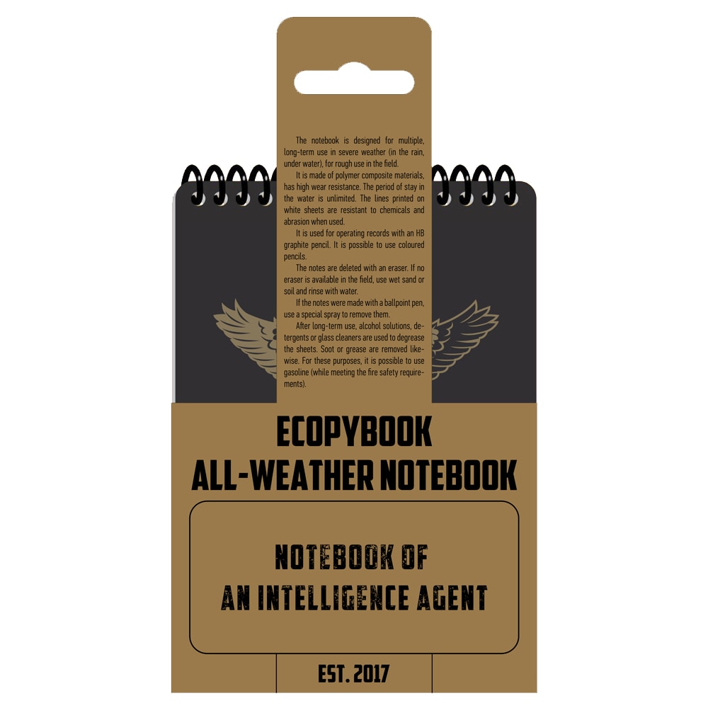 M-Tac Ecopybook Tactical Notebook Of An Intelligence Agent All-Weather Notebook