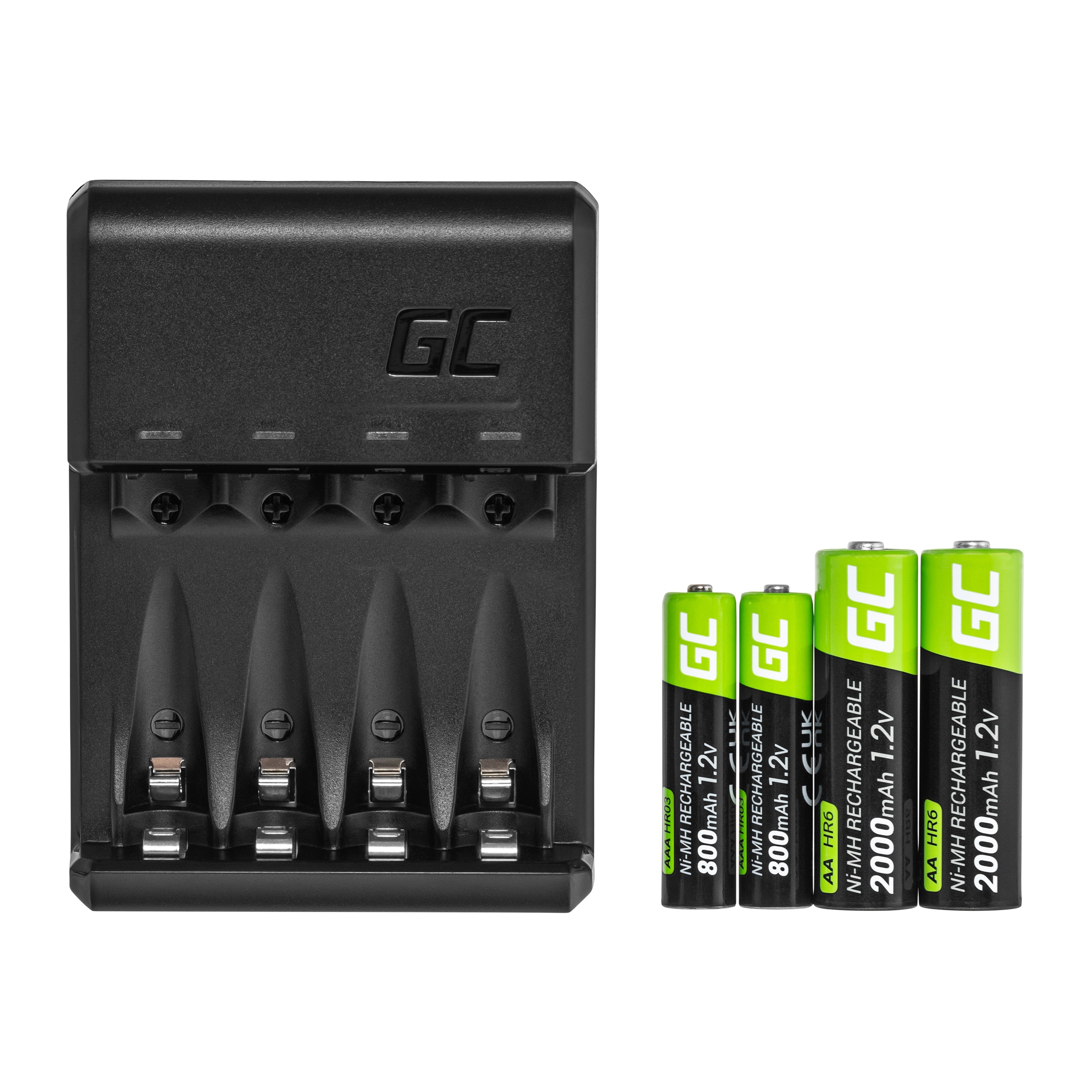 Green Cell GC VitalCharger Charger with 2x AAA + 2x AA batteries