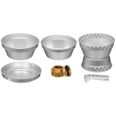 MFH Alu Cook Premium Camping Cookware Set with Alcohol Burner