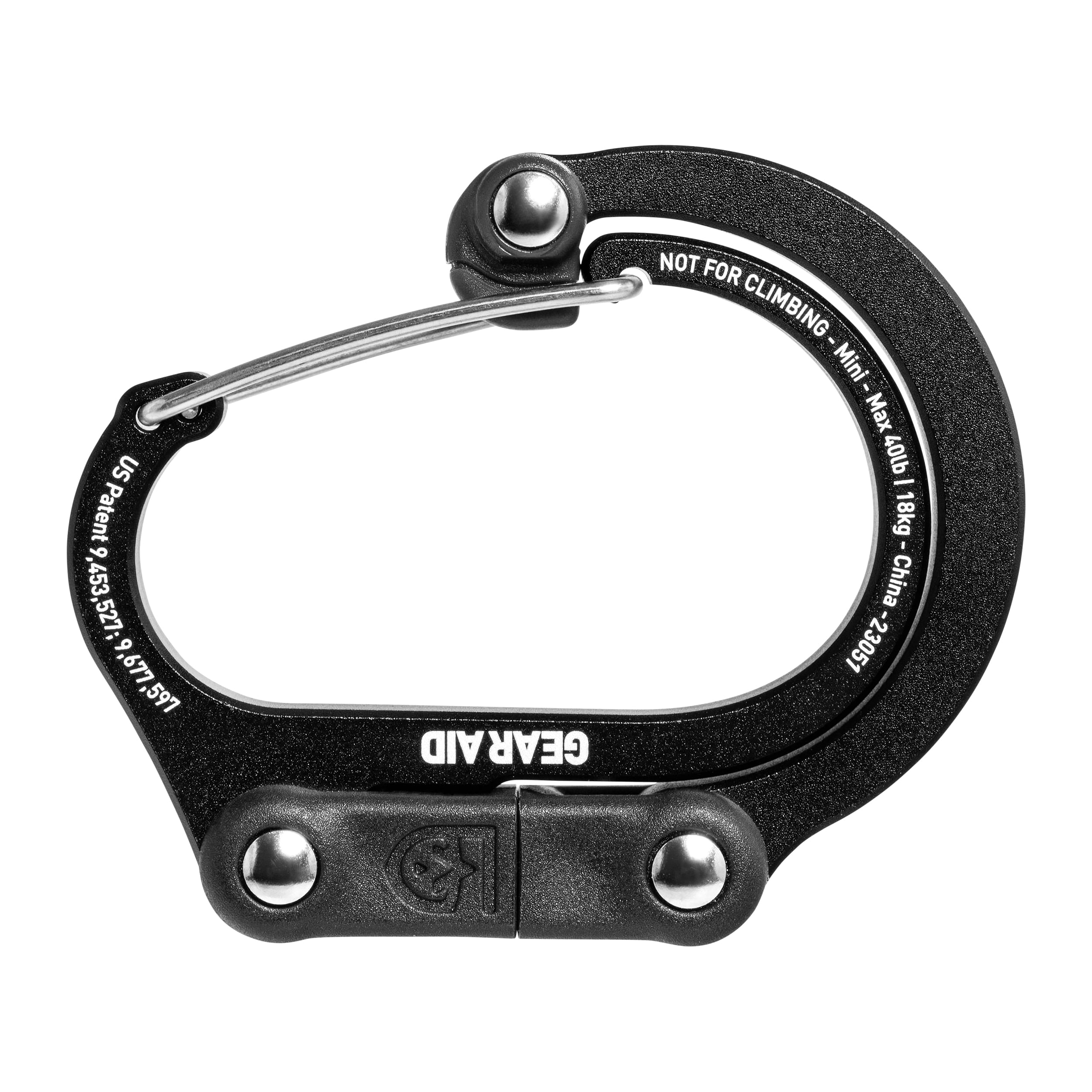 Gear Aid Heroclip Mini Carabiner - Stealth Black