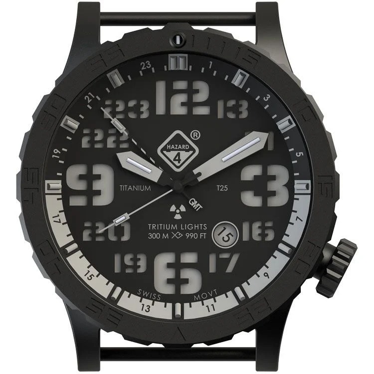 Hazard 4 Heavy Water Diver Nightwatch GMT Watch - Black