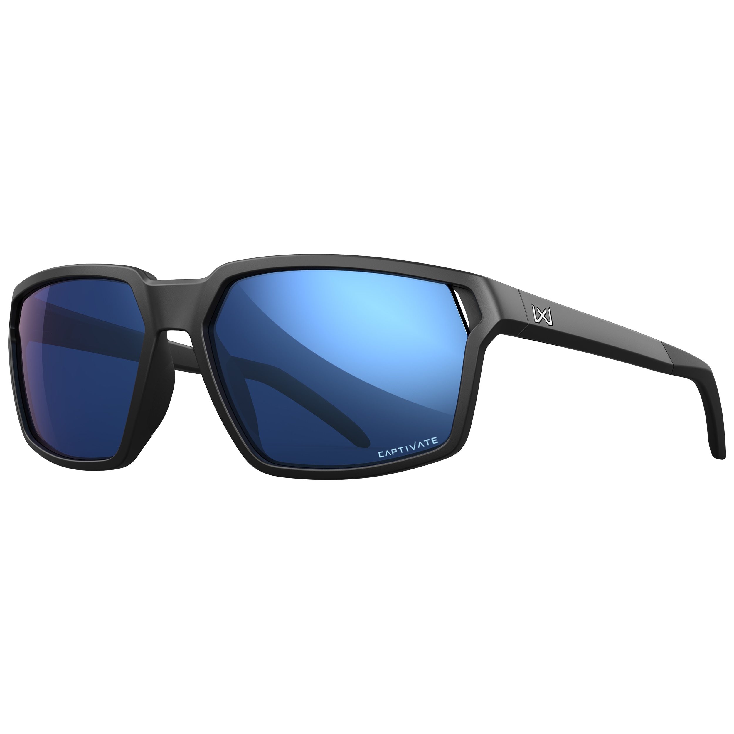 Wiley X Sierra Polarised Matte Black Frame Tactical Glasses - Blue Mirror