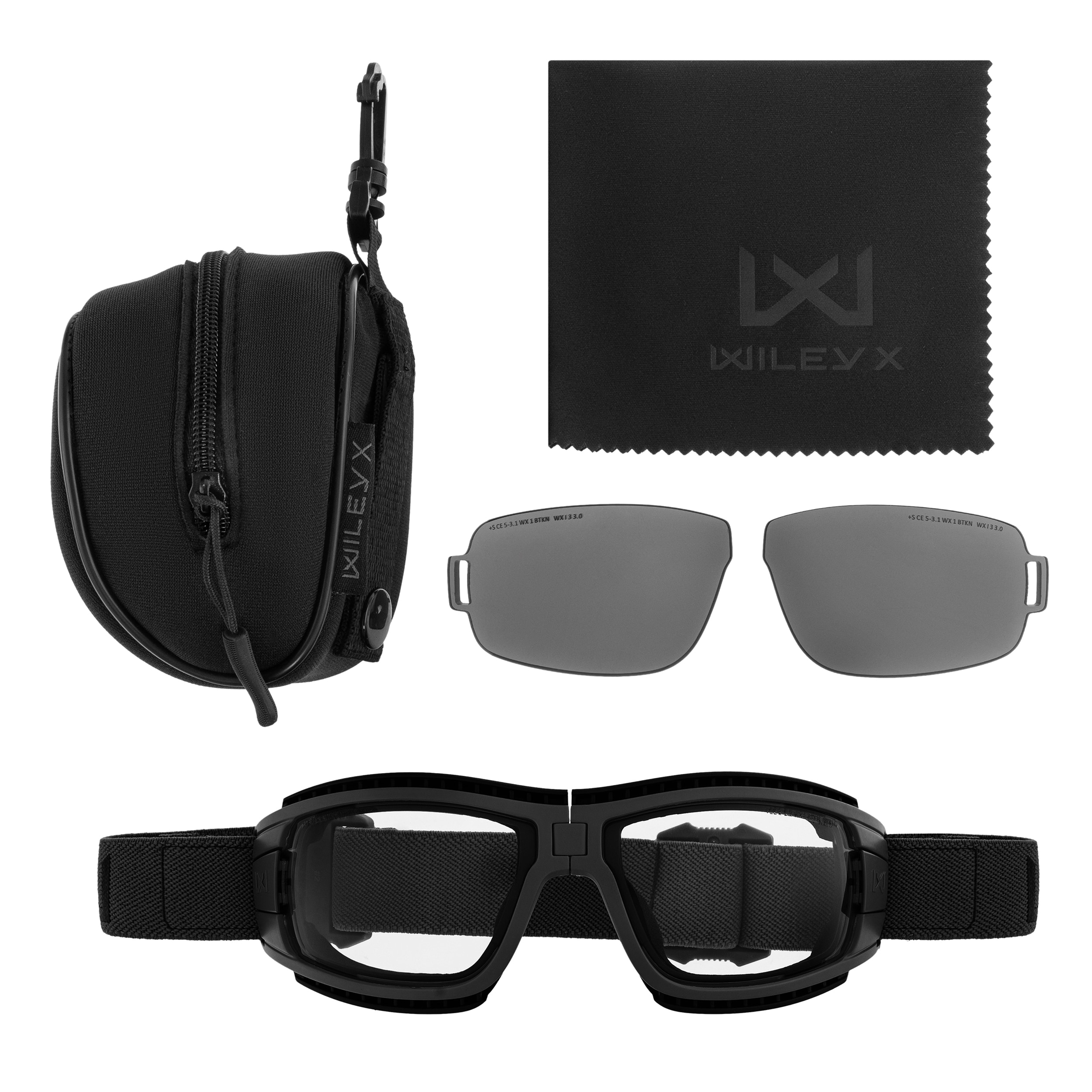 Wiley X Lynx Clear/Grey Tactical Goggles - Black