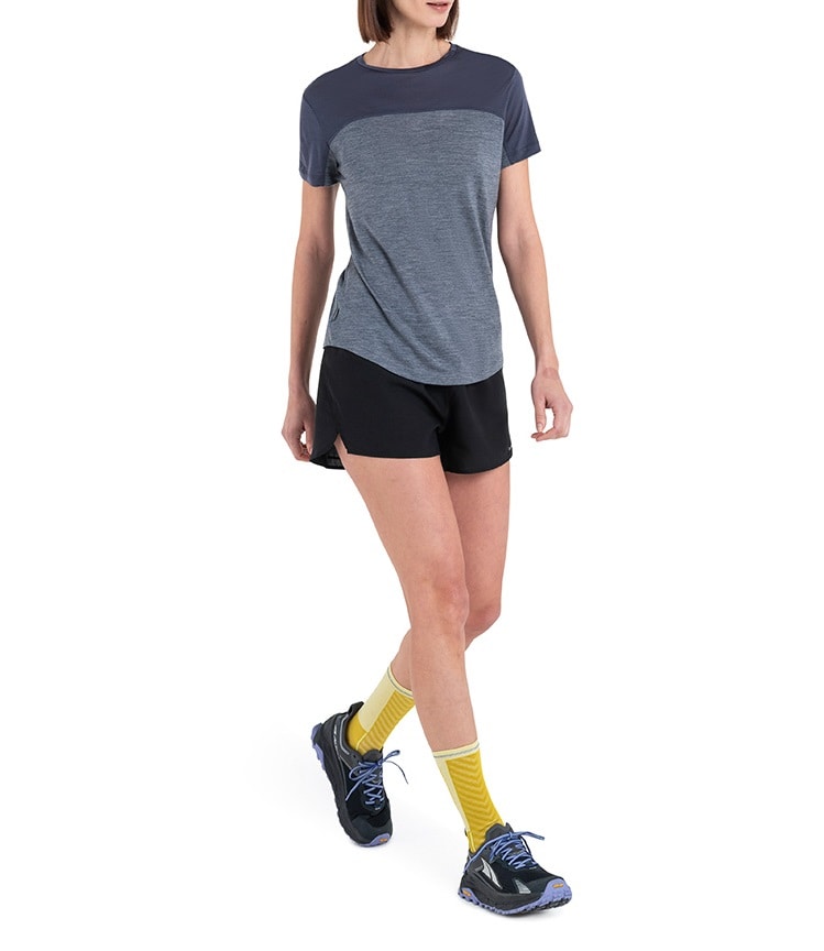 Icebreaker Merino Blend 125 Cool-Lite Sphere III Short Sleeve Colour Block Women's T-shirt - Graphite Heather/Graphite