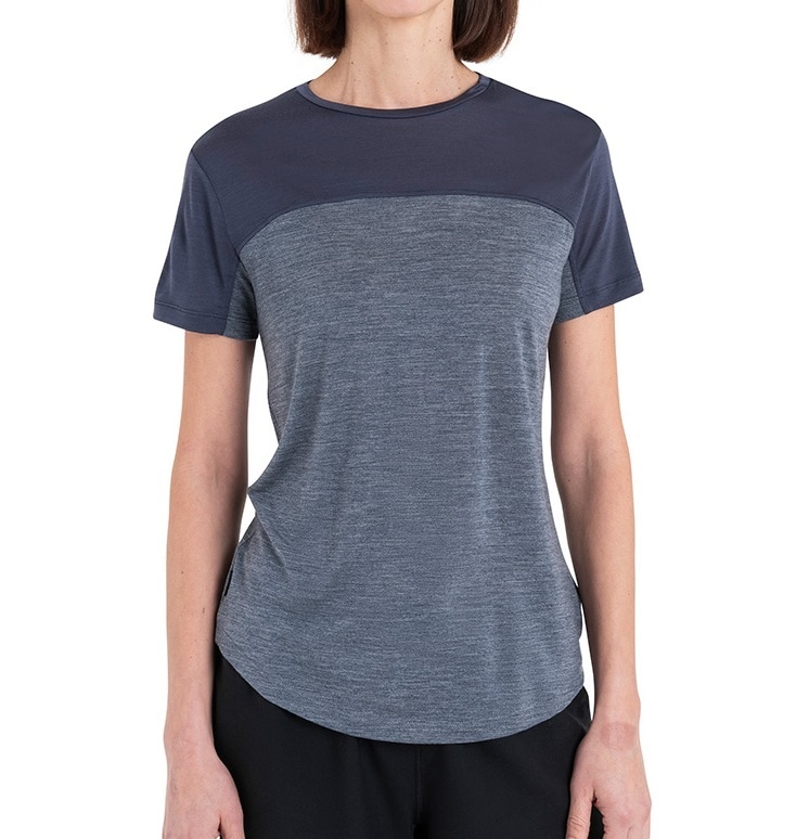 Icebreaker Merino Blend 125 Cool-Lite Sphere III Short Sleeve Colour Block Women's T-shirt - Graphite Heather/Graphite