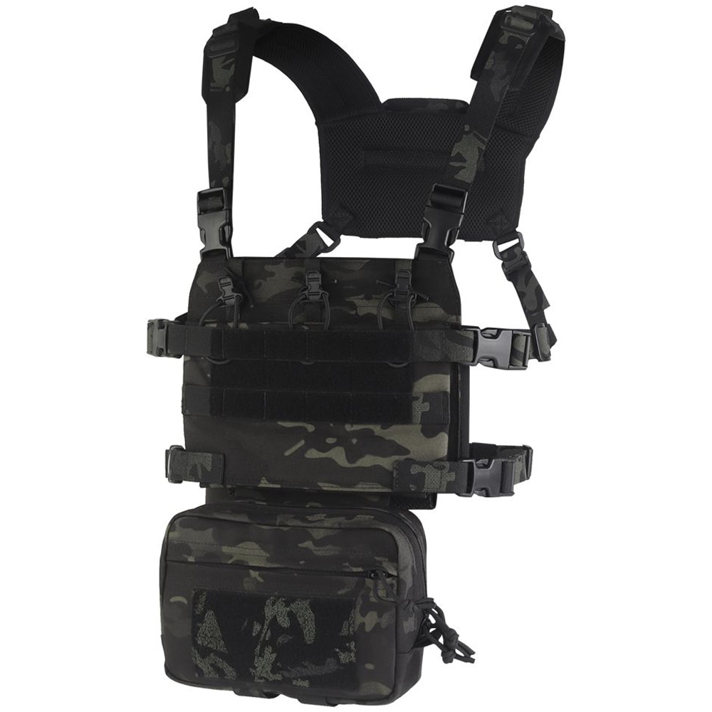 Wosport VE-107 Chest Rig Tactical Vest - MultiCam Black