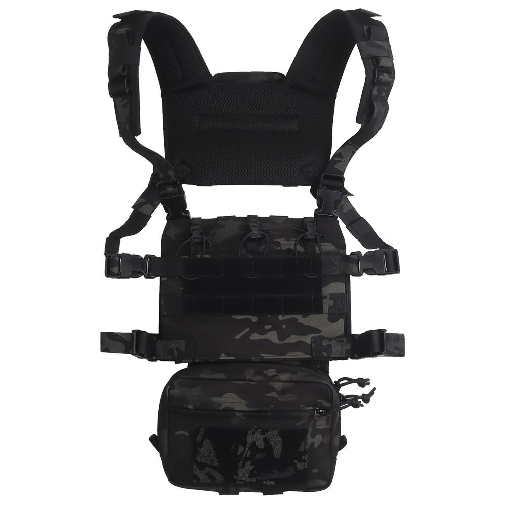 Wosport VE-107 Chest Rig Tactical Vest - MultiCam Black