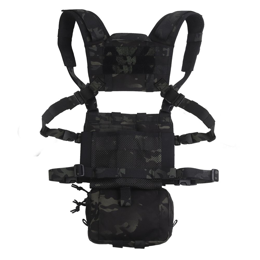 Wosport VE-107 Chest Rig Tactical Vest - MultiCam Black