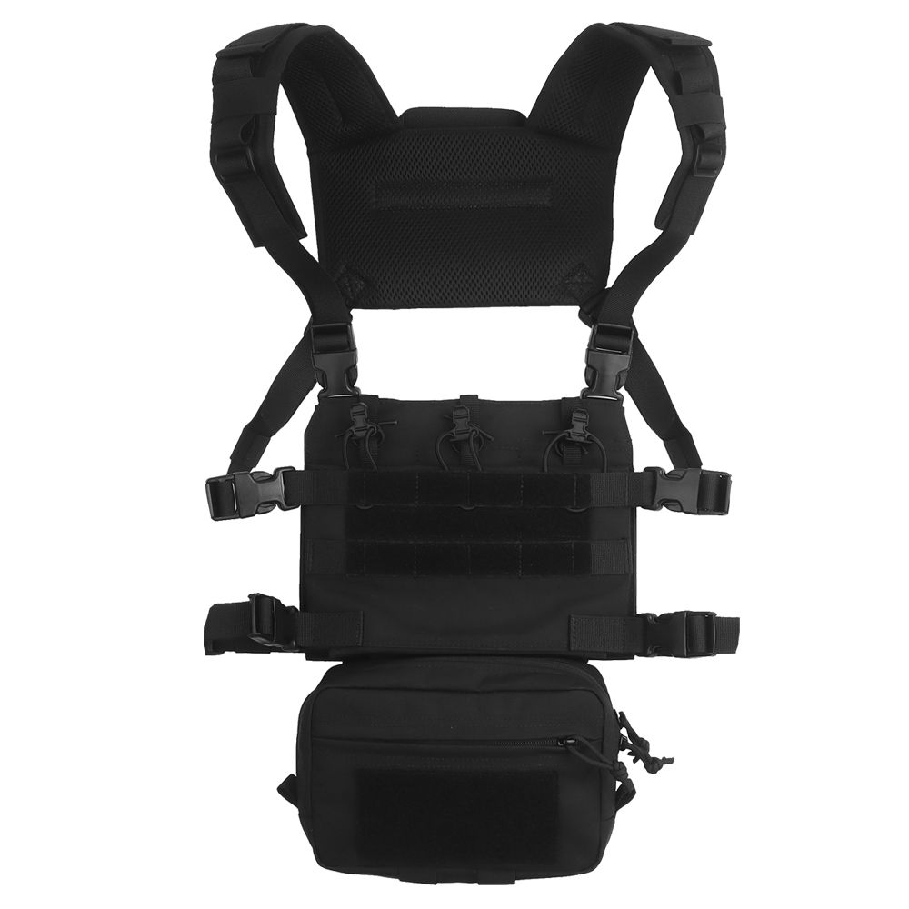 Wosport VE-107 Chest Rig Tactical Vest - Black