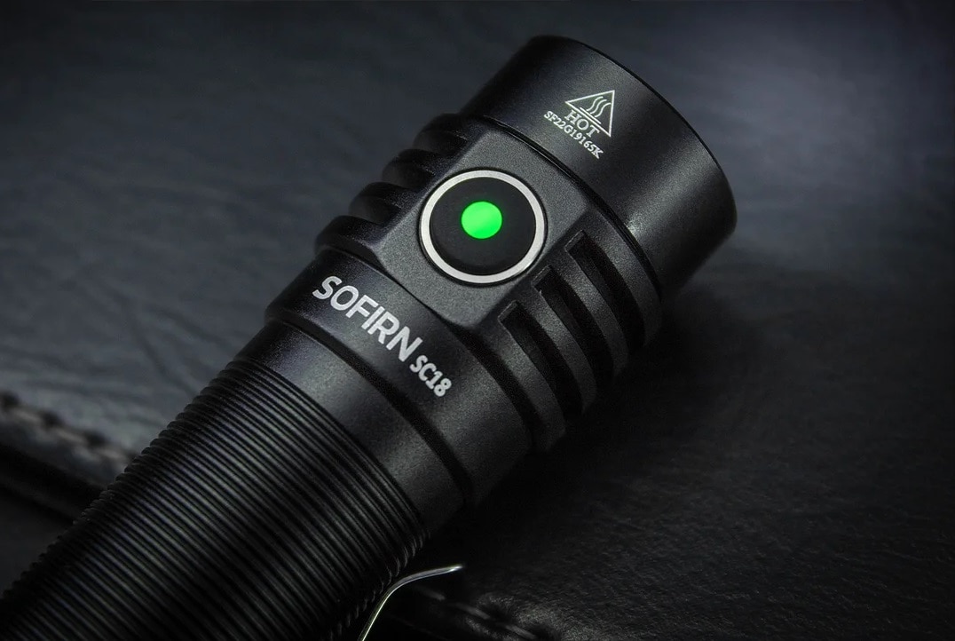 Sofirn SC18 Black Torch with rechargeable battery - 1800 lumens