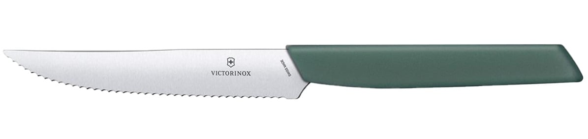 Victorinox Swiss Modern 12 cm Sage Kitchen Knife - serrated with a sharp tip