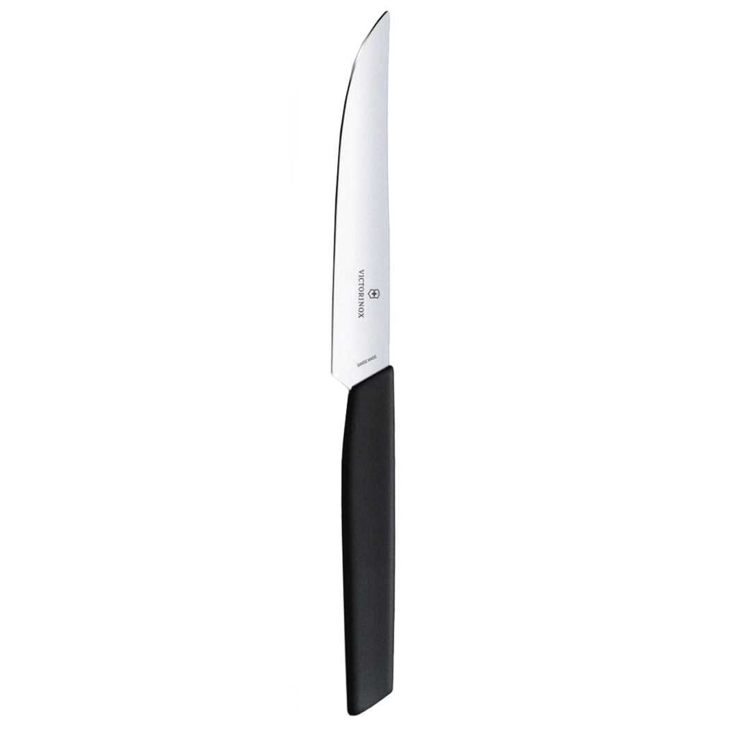 Victorinox Swiss Modern Black Kitchen Knife 12 cm - smooth blade with sharp tip