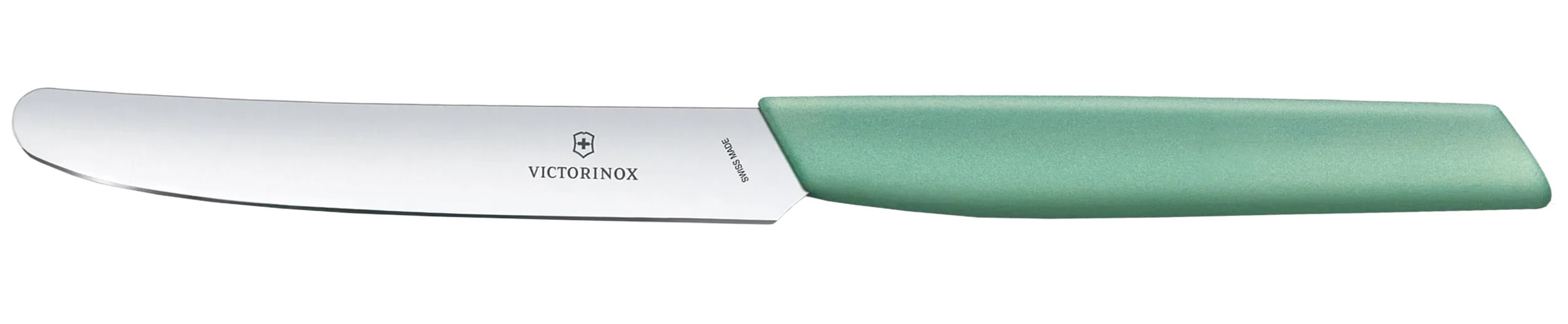 Victorinox Swiss Modern Mint Green Kitchen Knife 11 cm - smooth blade with rounded tip