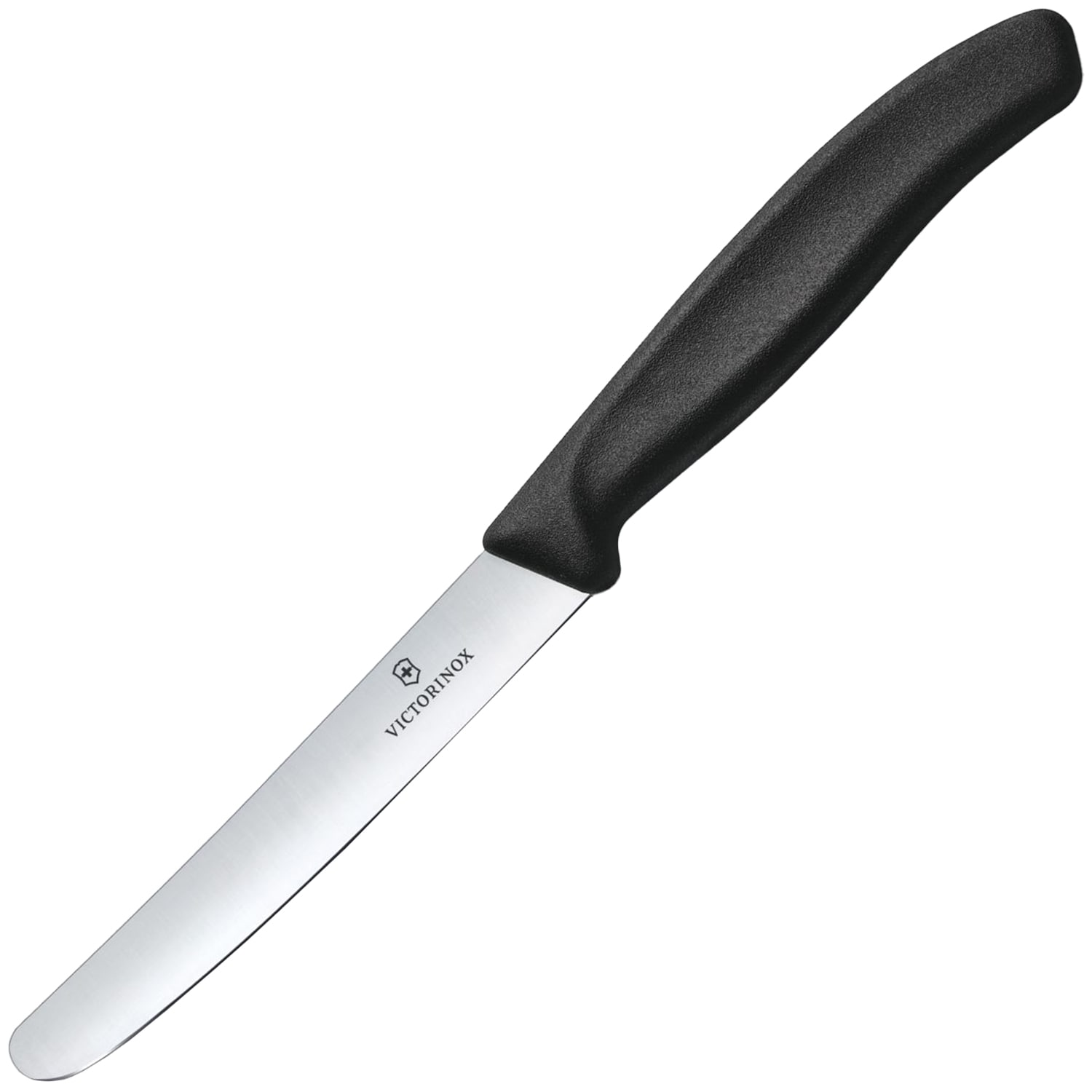 Victorinox Swiss Classic Black Kitchen Knife - smooth blade with rounded tip